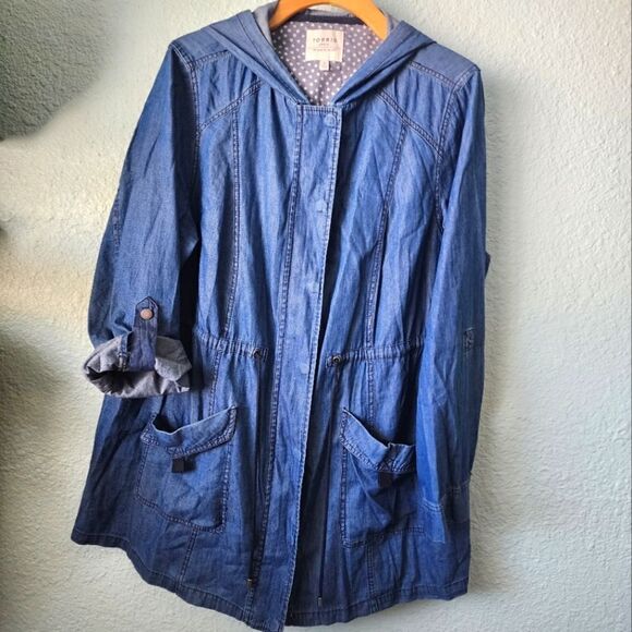 Torrid oversized jean utilitarian jacket - Picture 1 of 13